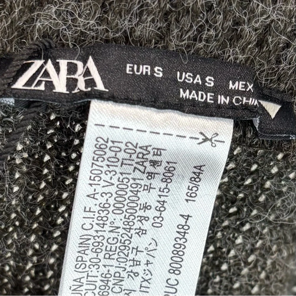 Zara grey cropped rhinestone fringed sweater - Picture 8 of 9